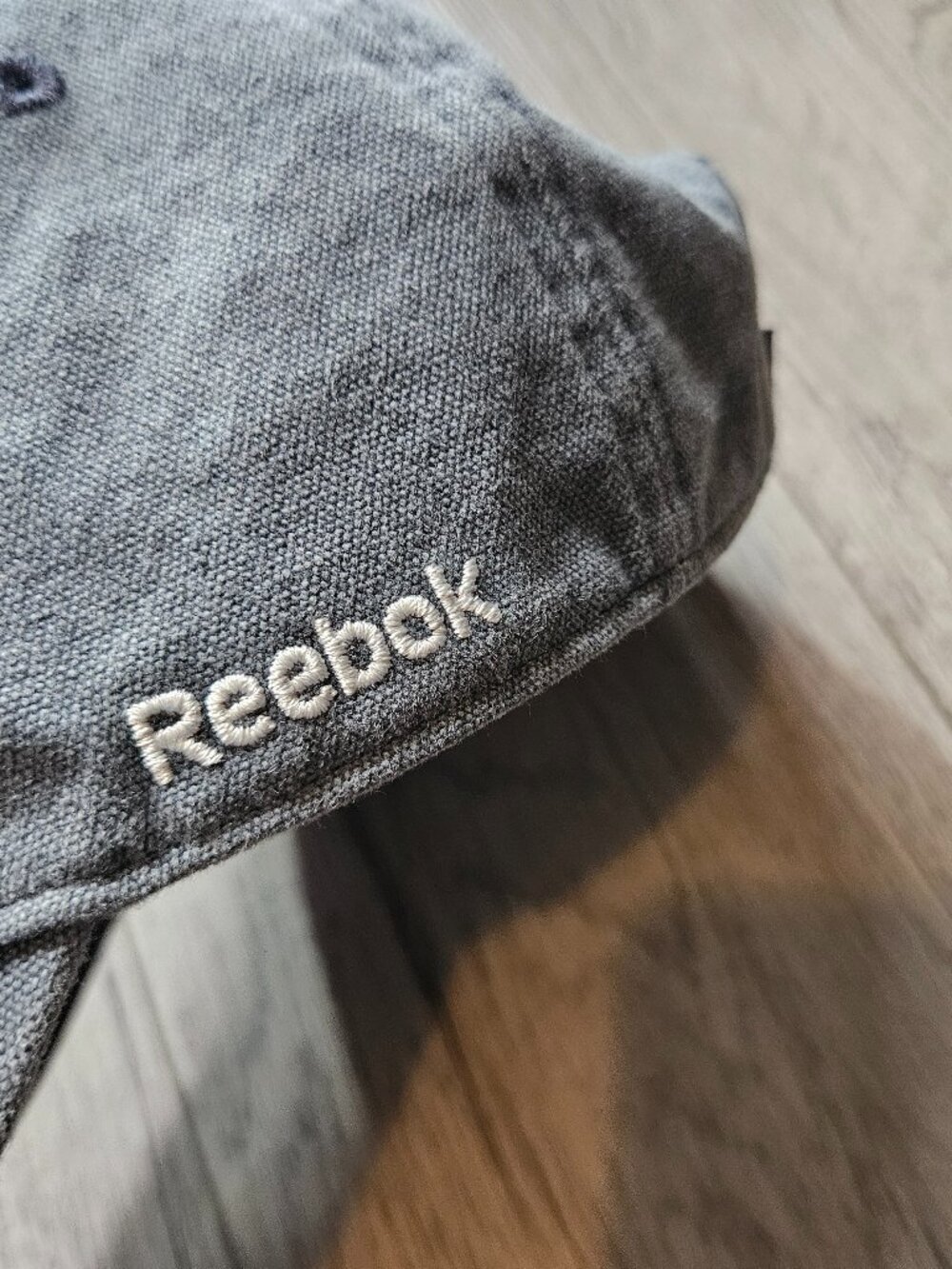 Reebok Vintage Canvas Dad Hat Baseball Cap Washed Charcoal Grey Vector Logo OSFA - Picture 7 of 8